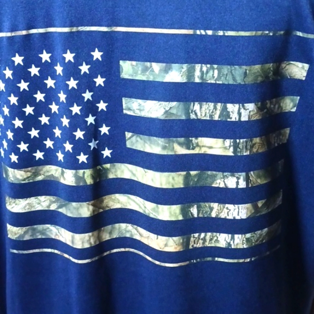 NEW Mossy Oak Men's Navy Camo Athletic Tee Size Large - Picture 2 of 9